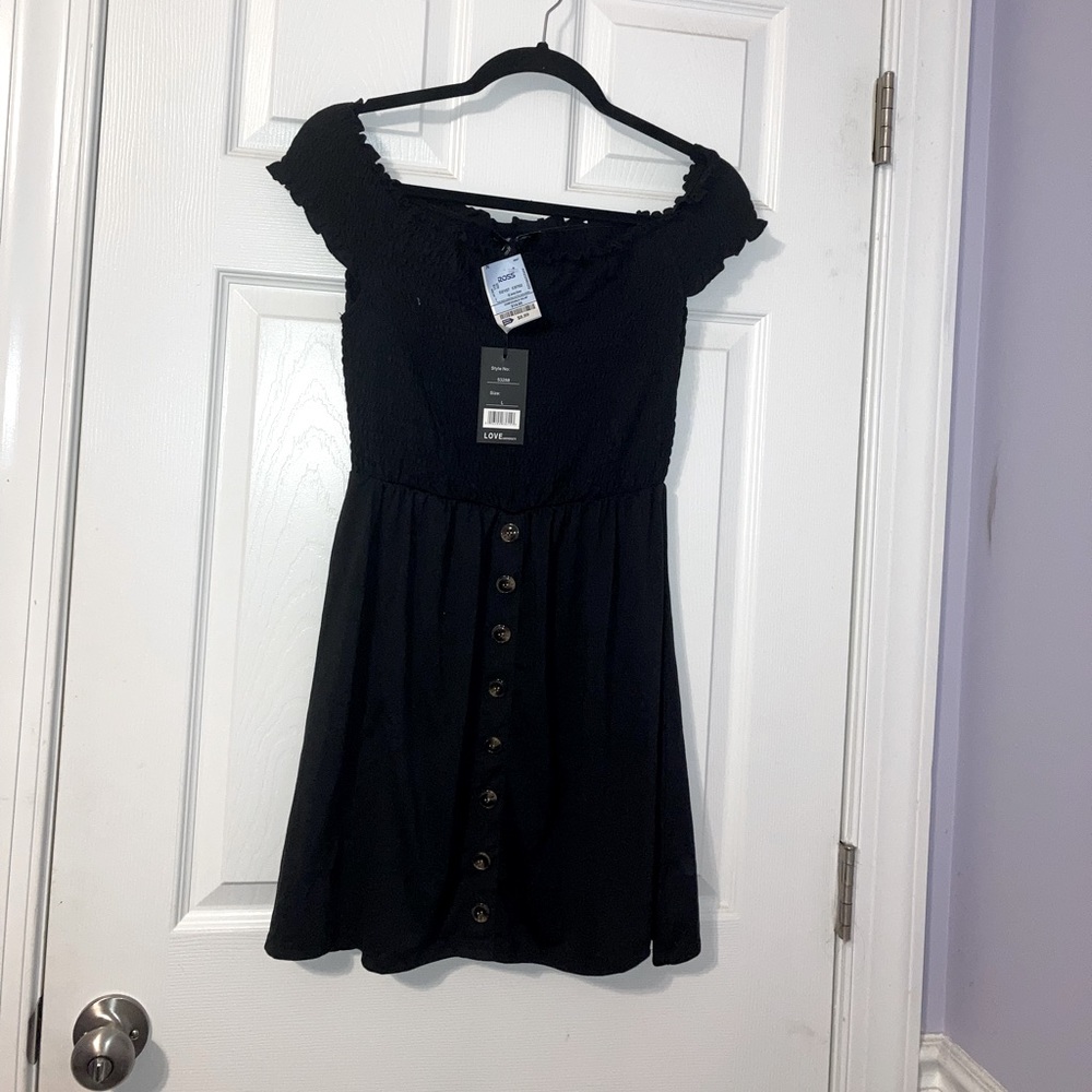NWT Off the shoulder black dress
